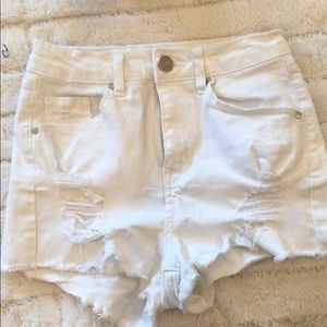 White denim shorts